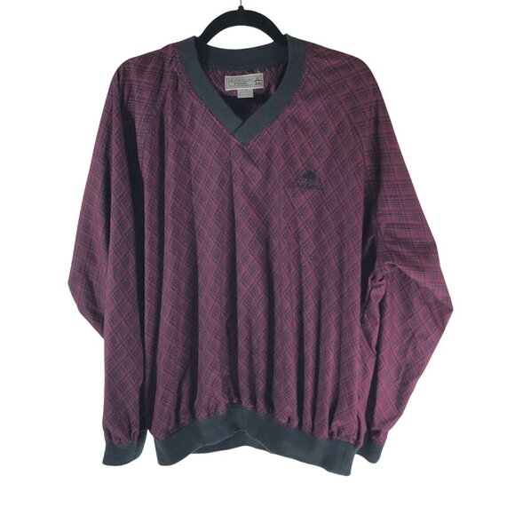 Grand Slam Tour Pullover Windbreaker Jacket Glen Oaks Pockets Burgundy L - Picture 1 of 5